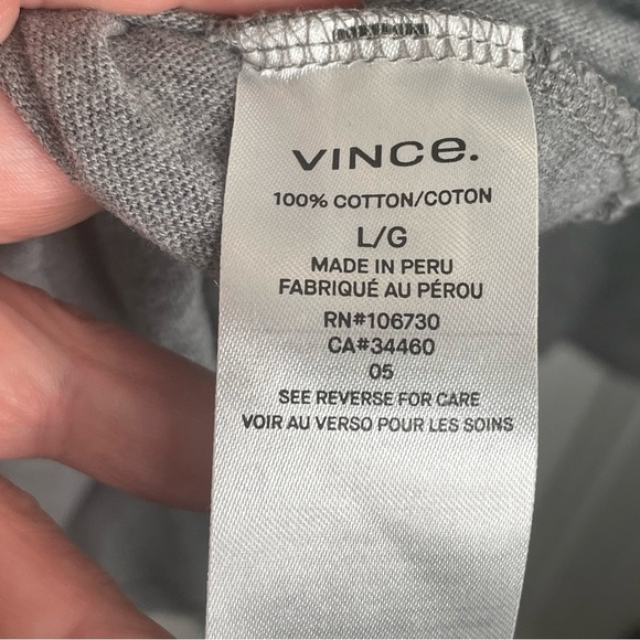 Vince Raw Edge Long Sleeve Henley T-Shirt in Gray L - Picture 13 of 15